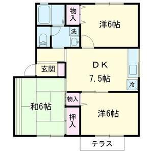 ビューティハイツ(3DK/2階)の間取り写真