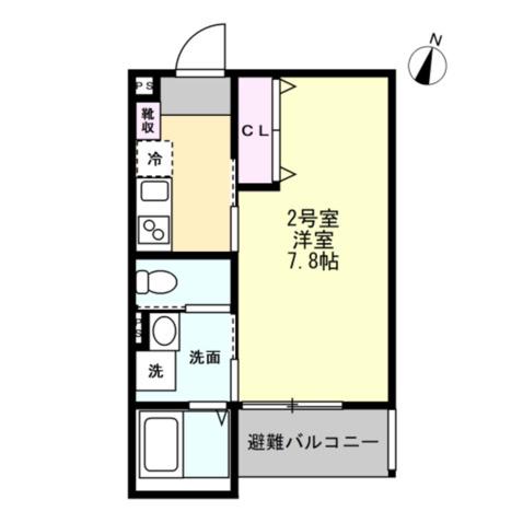 ベイルーム川崎ハーモニー(1K/1階)の間取り写真