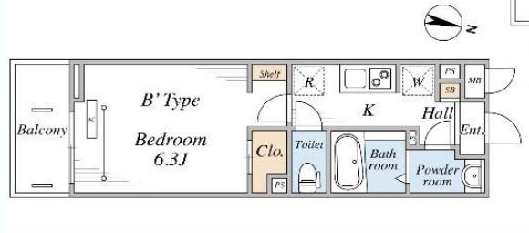 リブリ・西横浜2(1K/1階)の間取り写真