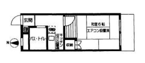 ベルハイツ大谷(1K/4階)の間取り写真