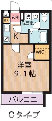 BEAM RIVER川崎(1K/2階)の間取り写真