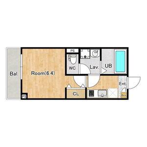 ジーメゾン大和イースト(1K/1階)の間取り写真