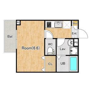 ジーメゾン大和イースト(1K/2階)の間取り写真