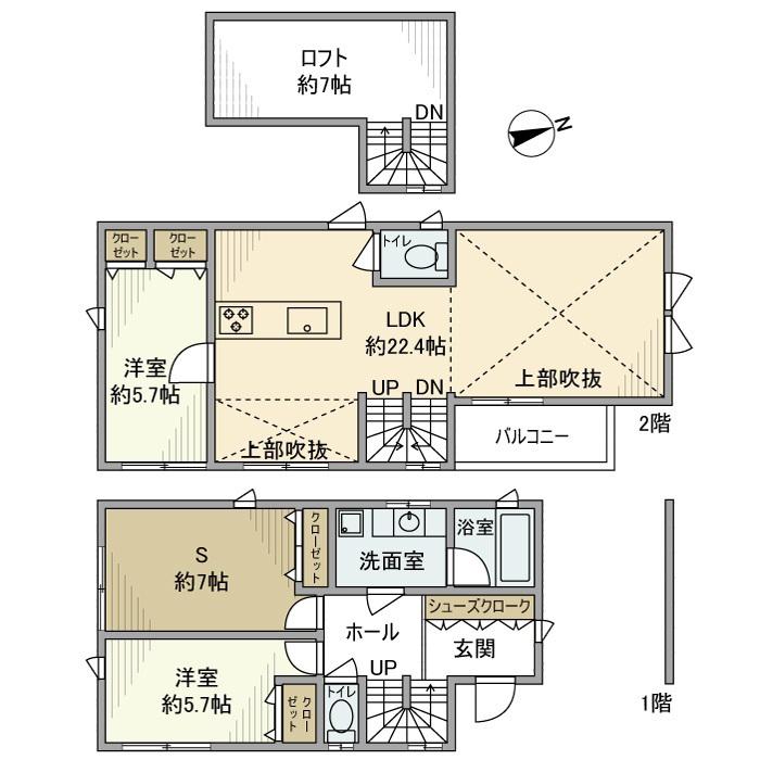 横浜市グリーンＬ 日吉本町駅 徒歩9分 2階建 築6年(2SLDK)の間取り写真