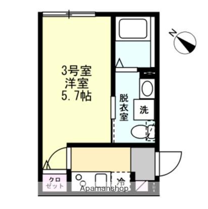 ベイルーム川崎平間(1K/3階)の間取り写真