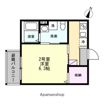 ベイルーム海老名モンド(1K/1階)の間取り写真
