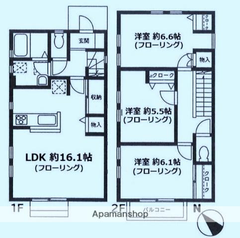ソリアード片倉Ｃ棟(3LDK)の間取り写真