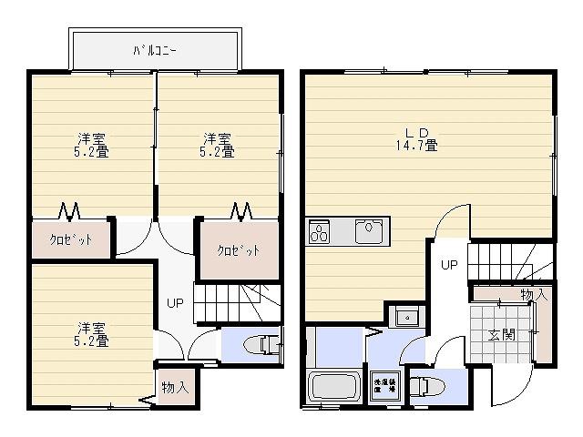 グリーンパルト弐番館(3LDK)の間取り写真