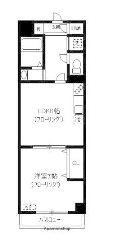 ロックベル(1LDK/3階)の間取り写真