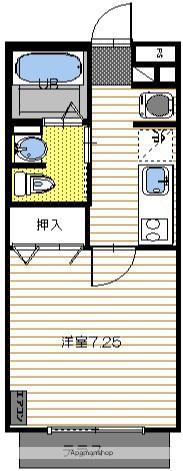 ヴェルデュール市ヶ尾(1K/1階)の間取り写真