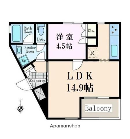 オークデンヒルズ(1LDK/5階)の間取り写真
