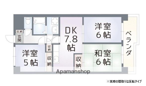 グリーンプラザ市が尾(3DK/2階)の間取り写真