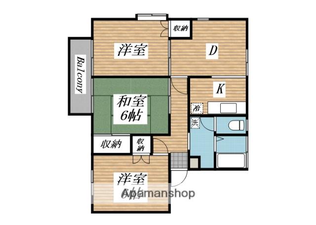 コンフォート(3DK/2階)の間取り写真