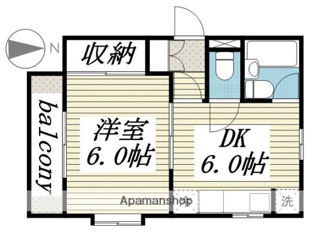 ジュネパレス茅ヶ崎第01(1DK/1階)の間取り写真
