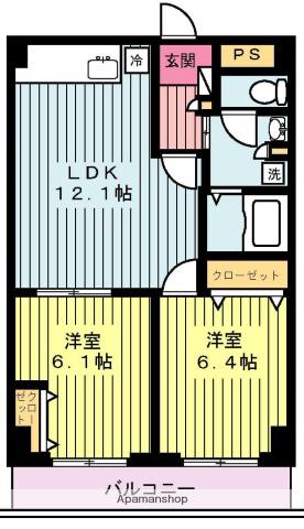 FORESTⅢ(2LDK/3階)の間取り写真