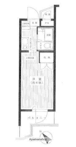 リーヴェルステージ白楽壱番館(ワンルーム/2階)の間取り写真