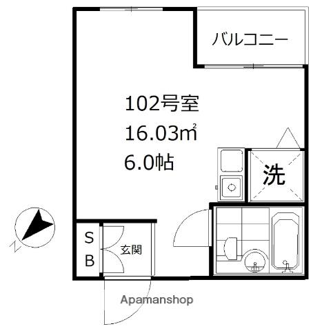 アクトピア田園調布(ワンルーム/1階)の間取り写真