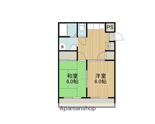 スカイハイツ(2DK/2階)の間取り写真