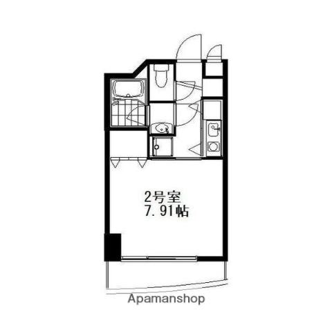 E1ウエスト(1K/4階)の間取り写真