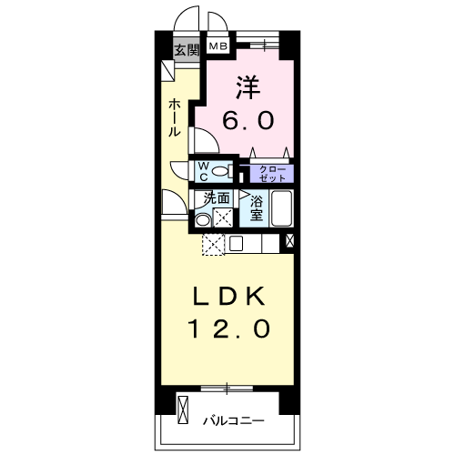 クレール コート(1LDK/5階)の間取り写真