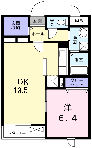 クレール青葉台 1階階 間取り
