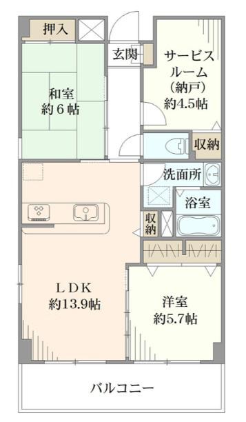 フローラ新横浜(3LDK/1階)の間取り写真