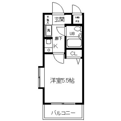 日神パレステージ町田第2(1K/6階)の間取り写真