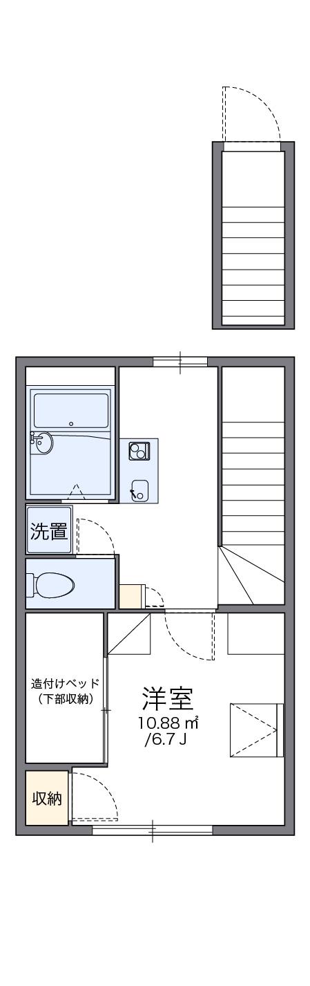 レオパレスなかやまⅡ(1K/2階)の間取り写真