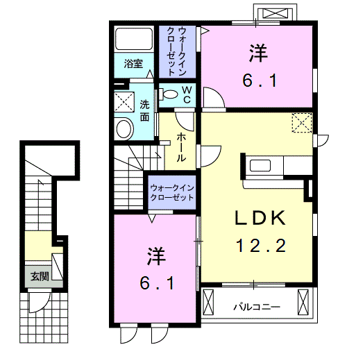 ブリーゼ(2LDK/2階)の間取り写真