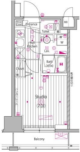 ガーラ・ステーション横濱関内(1K/9階)の間取り写真