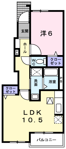 ナリッシュ(1LDK/1階)の間取り写真