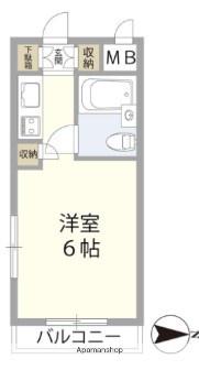 SKCパレス(ワンルーム/3階)の間取り写真