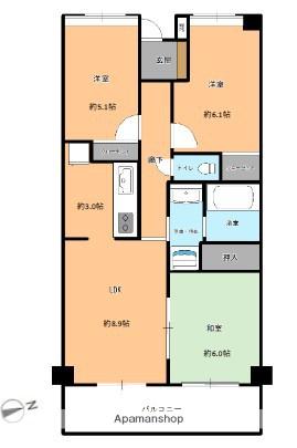 ライオンズガーデン横浜蒔田(3LDK/11階)の間取り写真