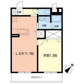 CREA湘南(1LDK/3階)の間取り写真