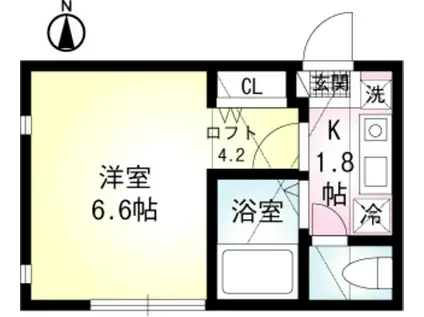 セレーノ田浦Ⅰ(1K/1階)の間取り写真