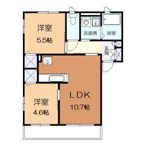 レジデンス・ハラⅢ(2LDK/1階)の間取り写真