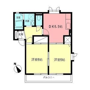 メゾンルミエール2(2DK/1階)の間取り写真