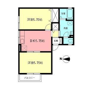 マーチ梶塚(2DK/1階)の間取り写真