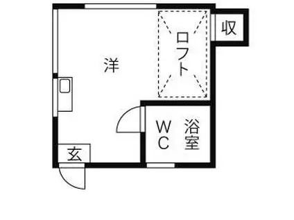アメニティさくらA棟(ワンルーム/1階)の間取り写真