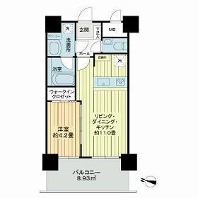 スタジオデン横濱大通公園(1LDK/8階)の間取り写真