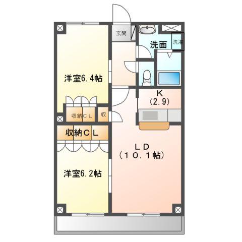 インマヌエル(2LDK/1階)の間取り写真