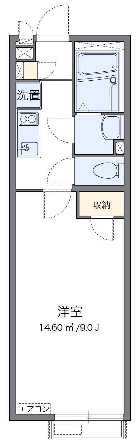 クレイノテラスハウス(1K/2階)の間取り写真