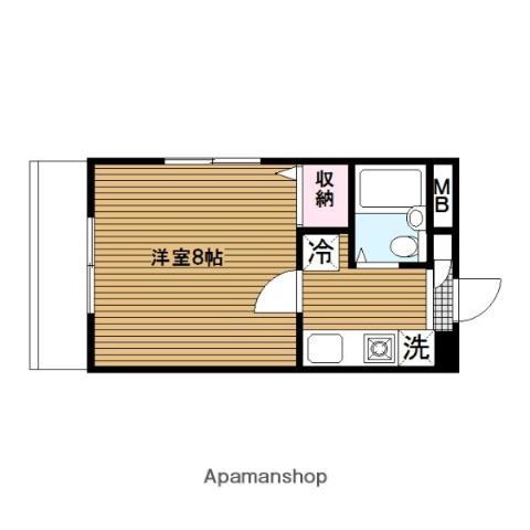 第3野本ビル(ワンルーム/1階)の間取り写真