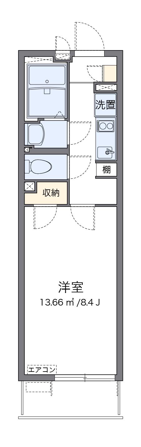 クレイノKANAMEⅡ(1K/3階)の間取り写真