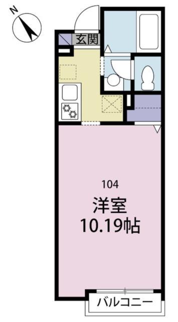 CORAL BLUE(1K/1階)の間取り写真