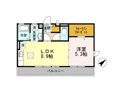 エターナルプレジール(1LDK/1階)の間取り写真