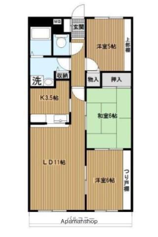 フォレストヒルズ磯子(3LDK/6階)の間取り写真