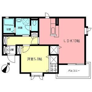 カーサヴェルディⅡ(1LDK/2階)の間取り写真