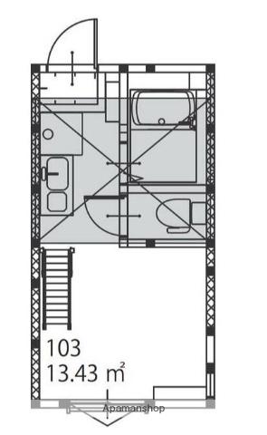 ヒルズ矢向(ワンルーム/1階)の間取り写真