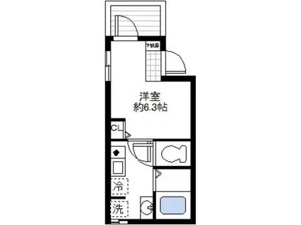 MELDIA川崎(1K/1階)の間取り写真